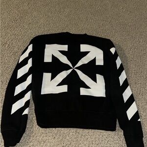Off white Black and White Graphic Sweatshirt